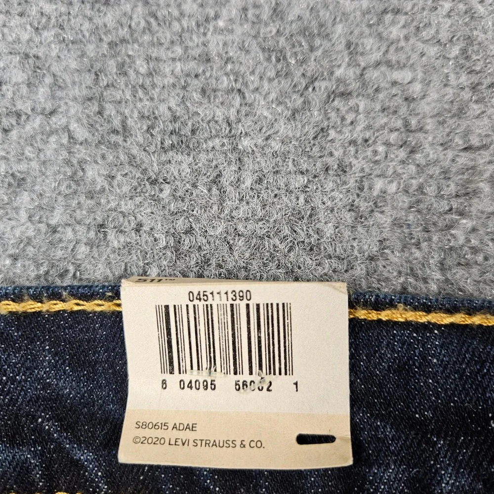 Levis 511 Slim Stretch Dark Wash Indigo Denim Jeans 36x30 045111390 Mens